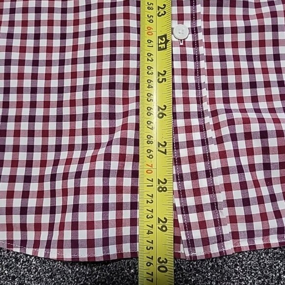 J. Crew Men's Shirt Size L Slim Fit Red Checked Button Up Long Sleeve Preppy - Picture 10 of 11